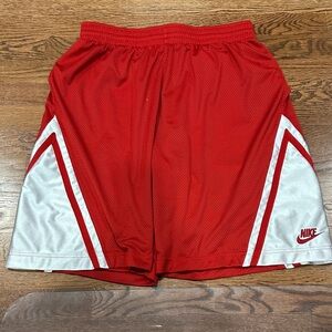 Nike Men's Basketball Shorts in Red and White XL